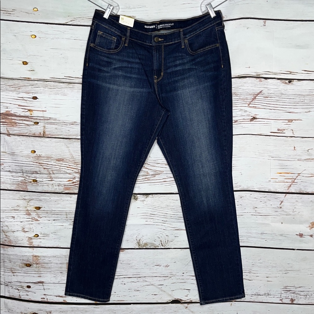 Old Navy Women's Dark Wash Skinny Jeans - Dark Blue